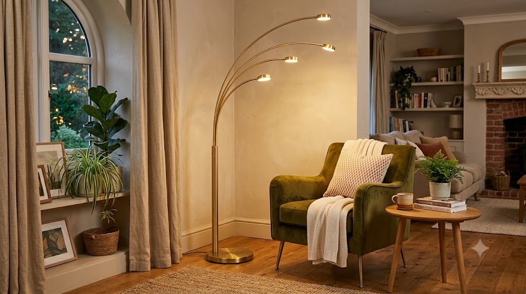 Sculptural Brass Floor Lamps Living Room